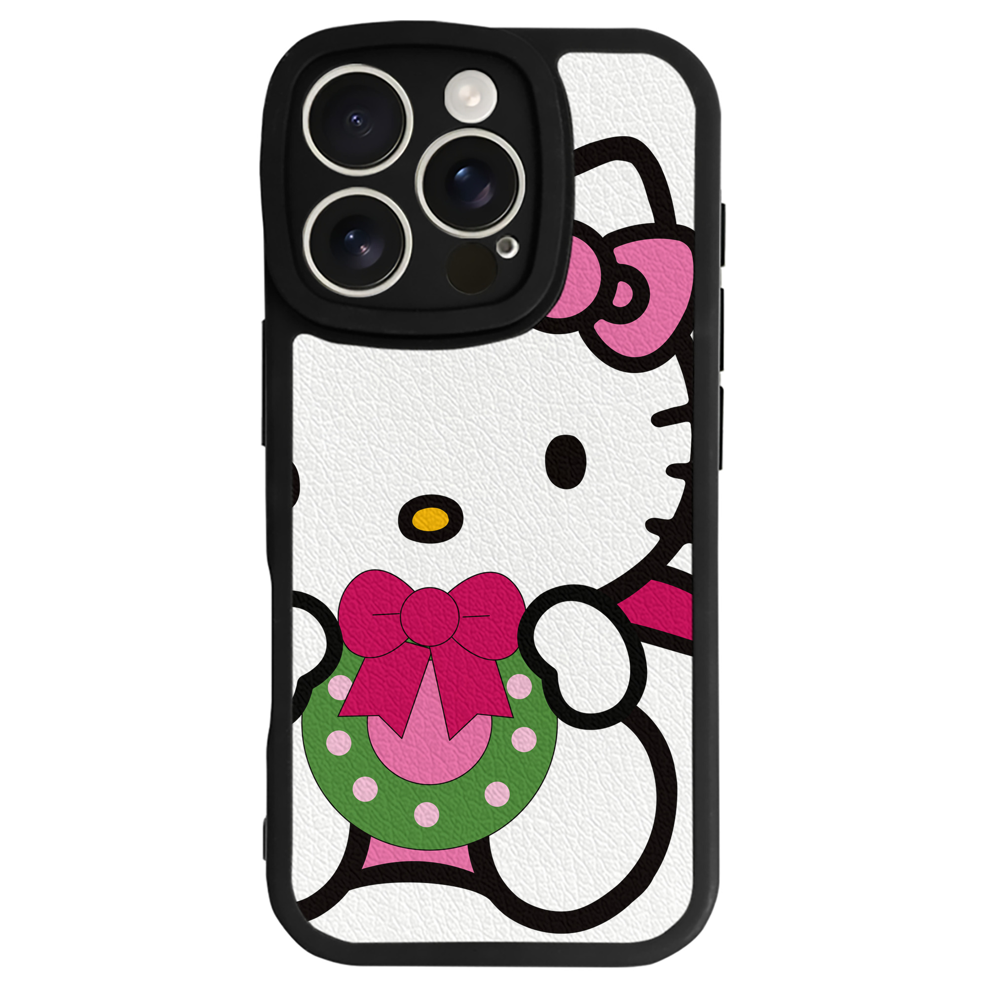 （画像用） Hello Kitty ハローキティ 【iPhone 16シリーズ対応】シリコンスマホケース（レザー調） 材質：シリコン